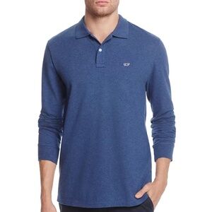 VINEYARD VINES Long Sleeve Navy Blue Polo 100% Cotton Size Large L